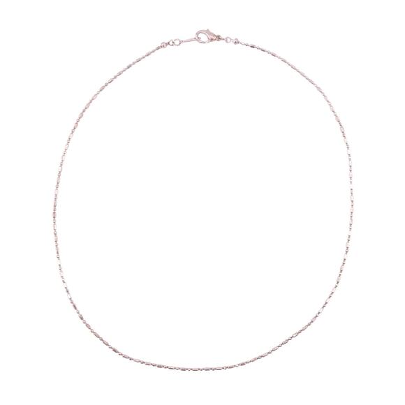 Dainty Silvertone Oval and Ball Chain Necklace 18" NWOT - Picture 2 of 2